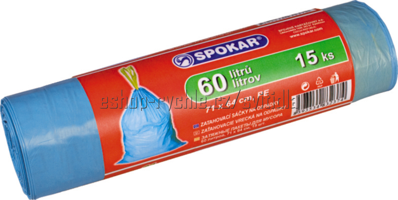 sáčky na odpad zatah. 60l/15ks